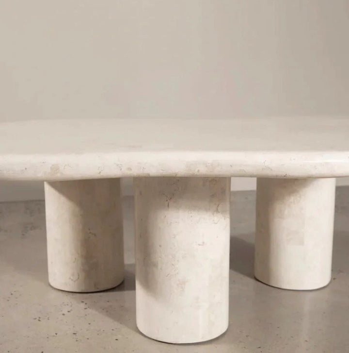 DENIS Modern Travertine Coffee Table
