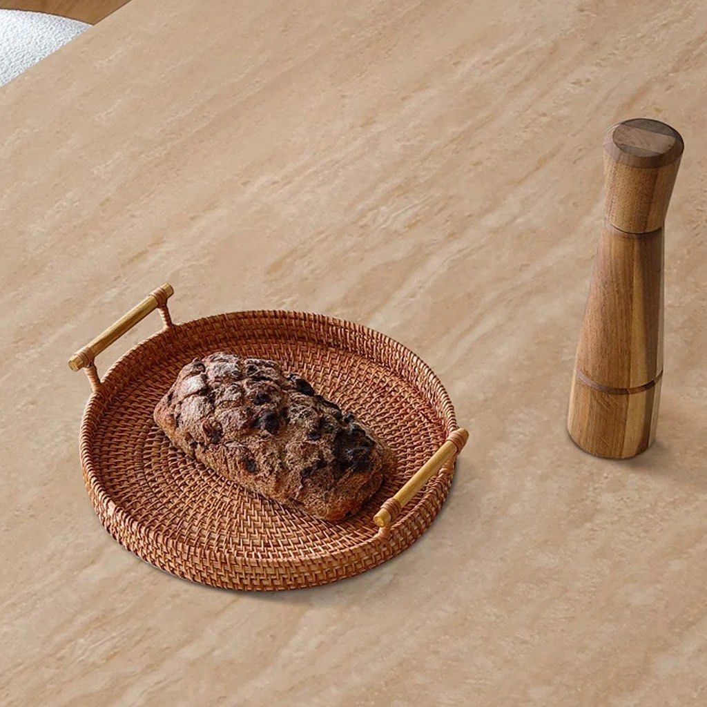 TAVIA Travertine Dining Table