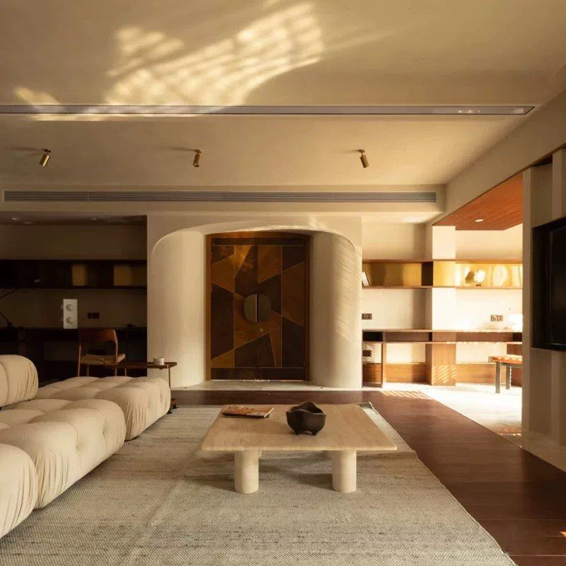 ELLIAS Modern Travertine Square Coffee Table