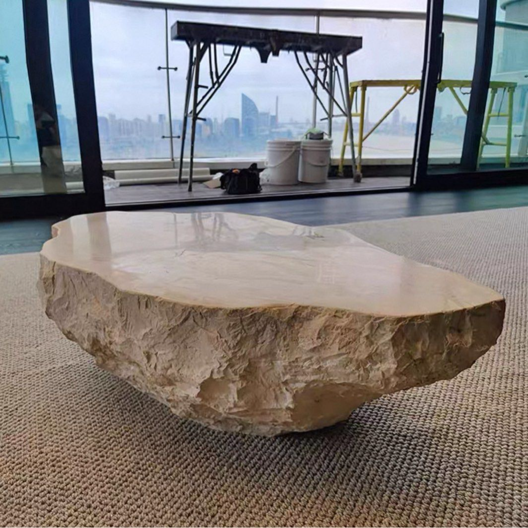 IOSEN Modern Travertine Coffee Table