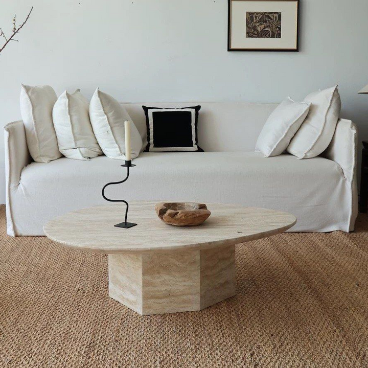 CRAIE Modern Travertine Coffee Table
