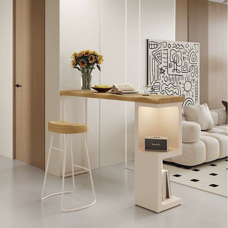 BUREJ Modern Solid Wood Bar Table