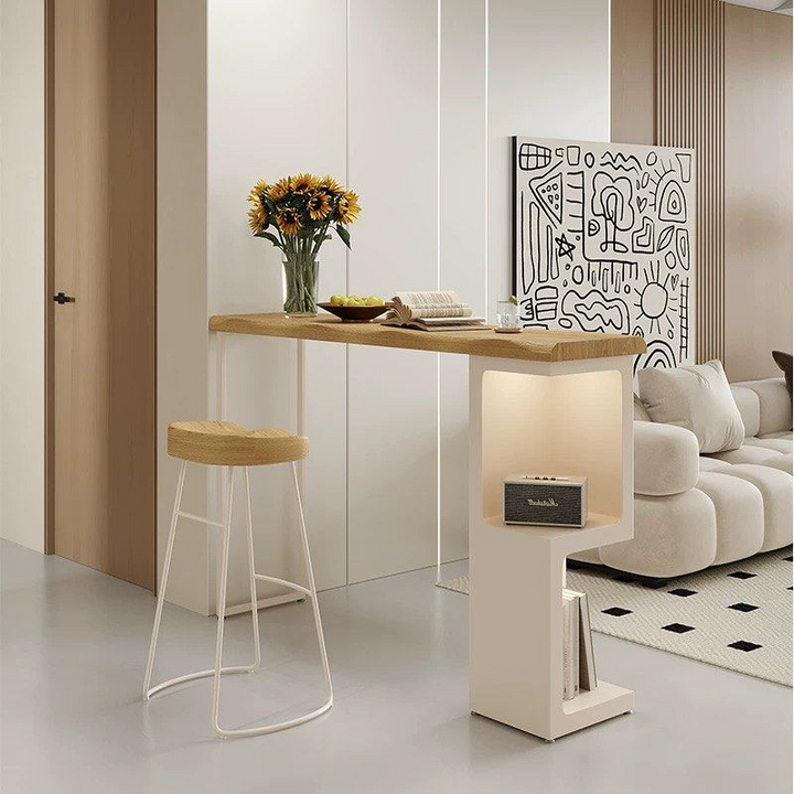 BUREJ Modern Solid Wood Bar Table