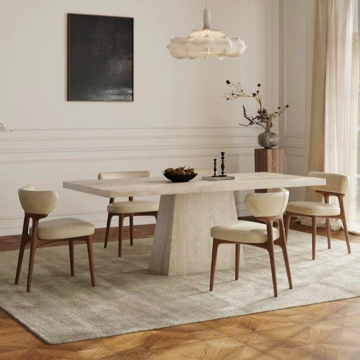 CALVERA Modern Travertine Dining Table