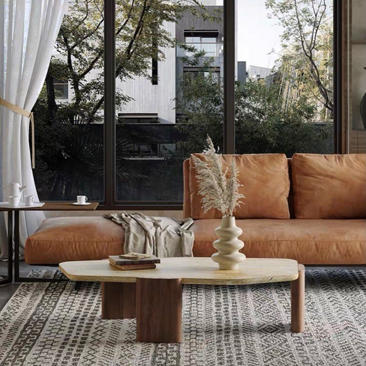 CYRUS Modern Travertine Coffee Table