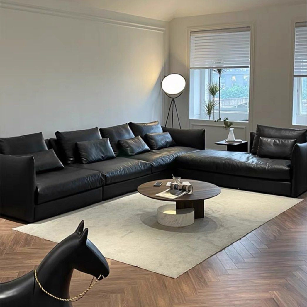 SHIZUNE Modern Genuine Leather Sofa