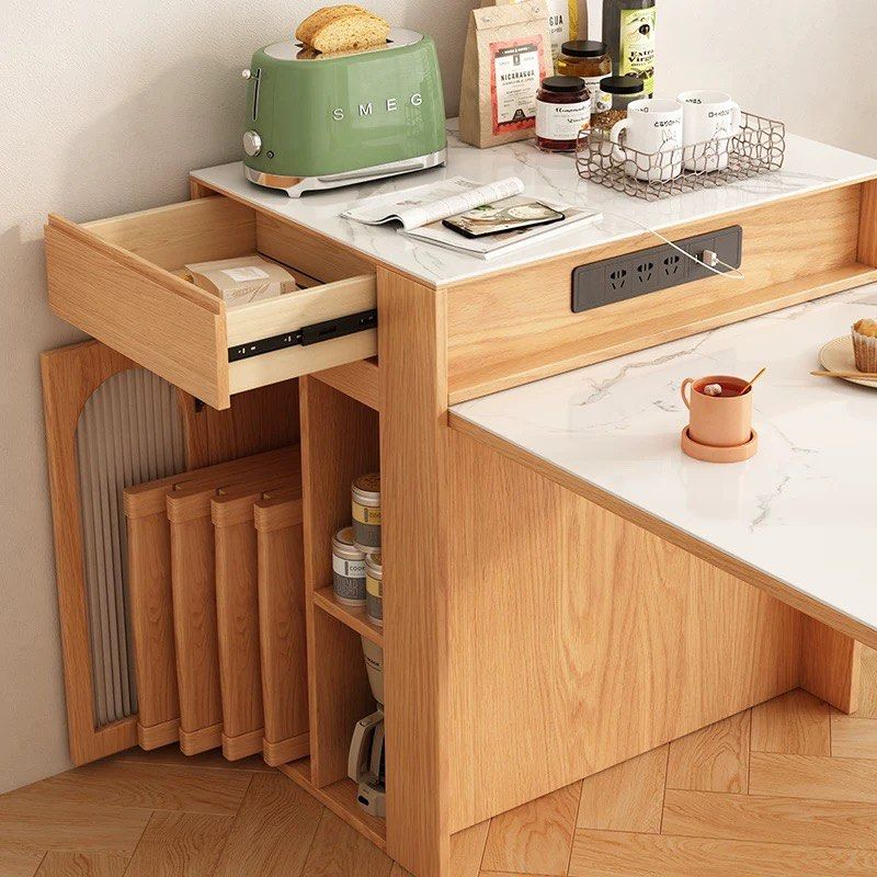 LAUFEN Modern Sintered Stone Extendable Island Dining Table