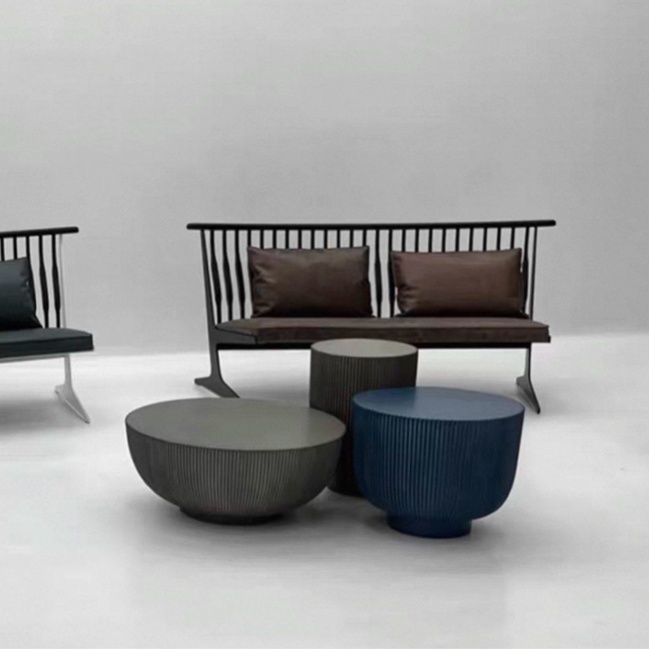 SHARLYN Modern Fluted Round Coffee Table