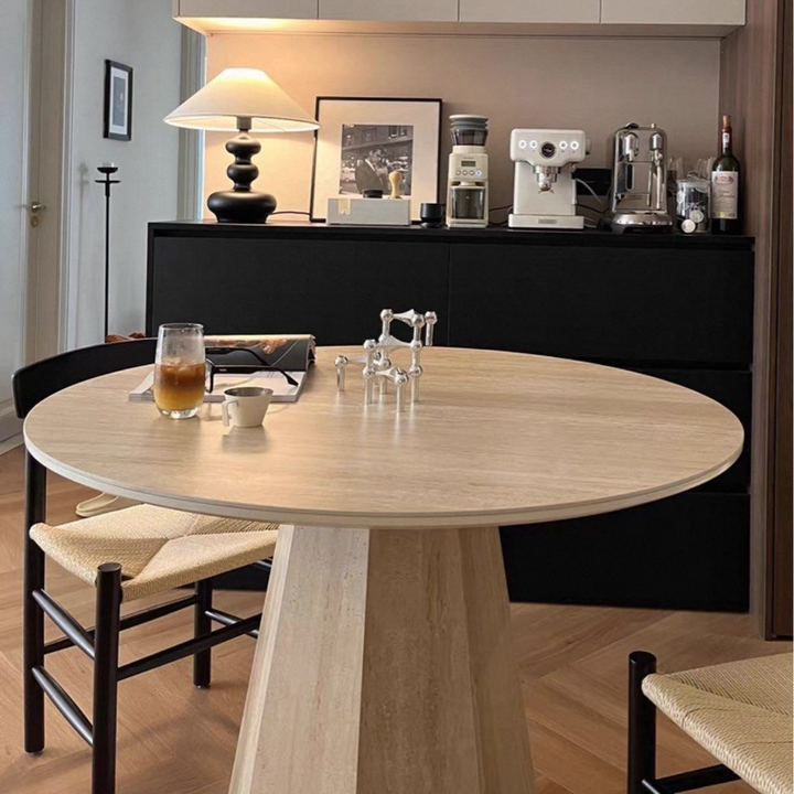 CORDIA Modern Travertine Dining Table