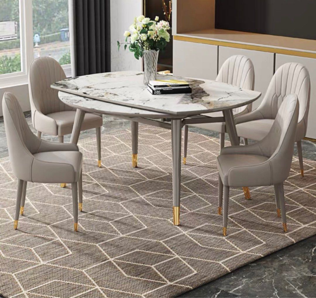 FOSTER Modern Marble Extendable Dining Table