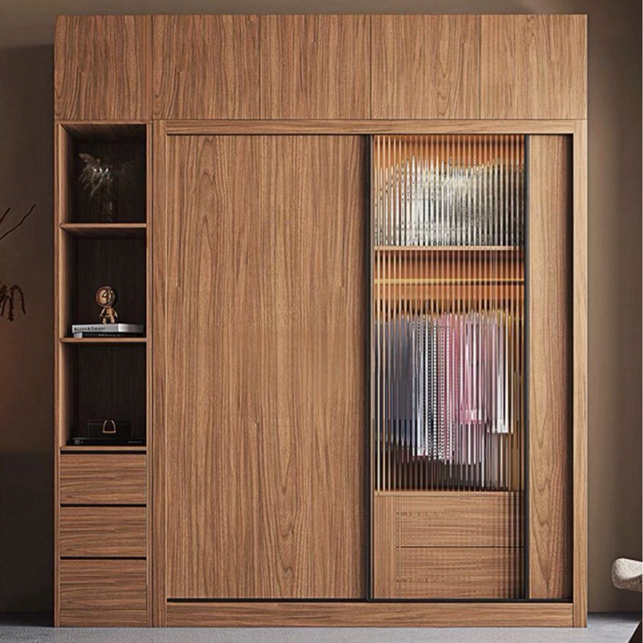 CALAGRE Modern Solid Wood Walnut Wardrobe