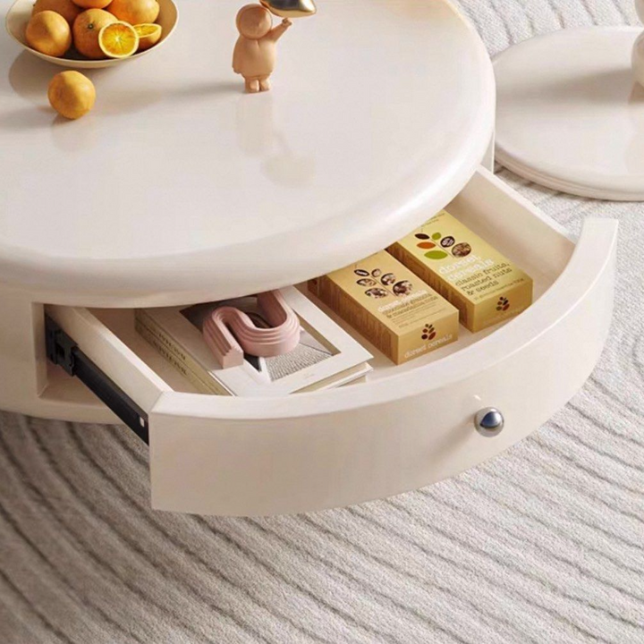 ERAEL Japandi Round Swivel Coffee Table