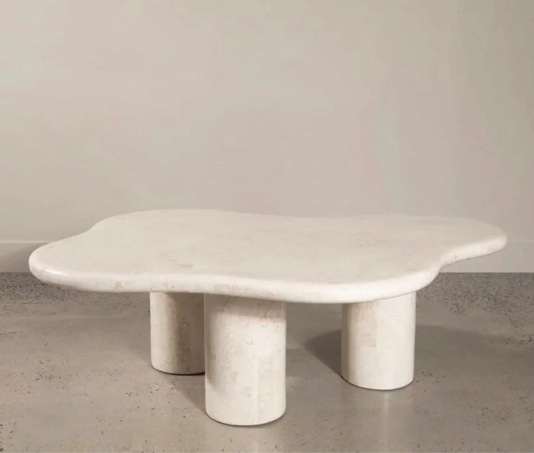 DENIS Modern Travertine Coffee Table