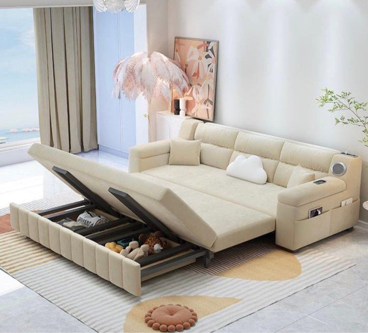 DAN Modern Velvet Storage Sofa Bed