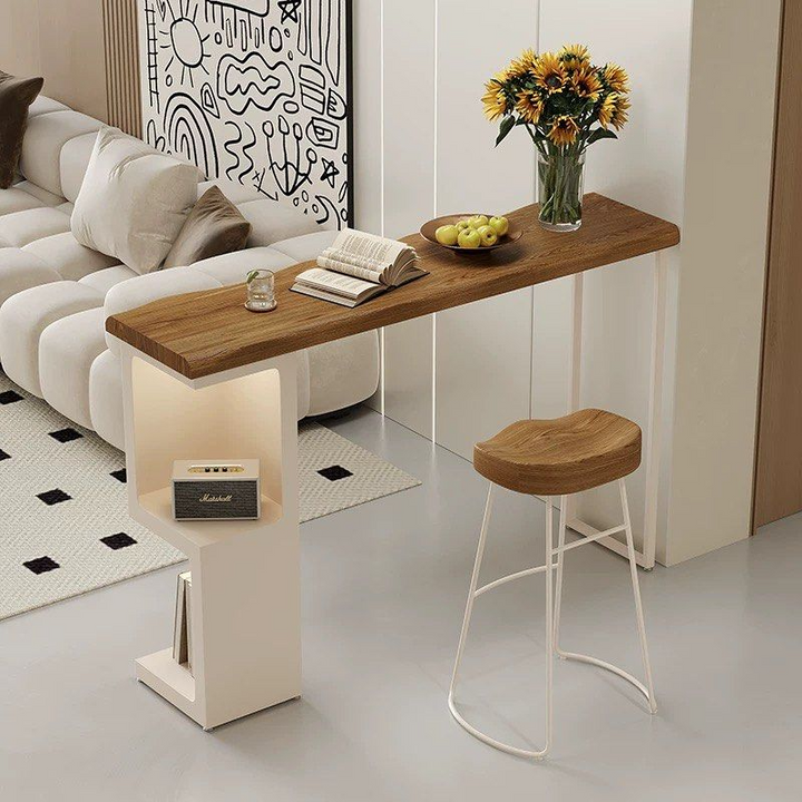 BUREJ Modern Solid Wood Bar Table