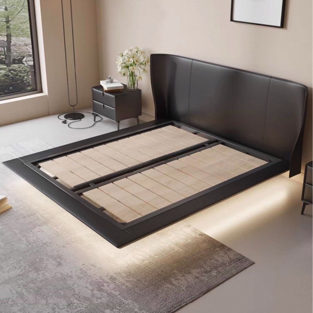 CAEDTY Modern Leather Floating Bedframe