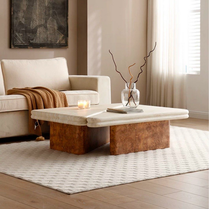 ADAM Modern Travertine Coffee Table