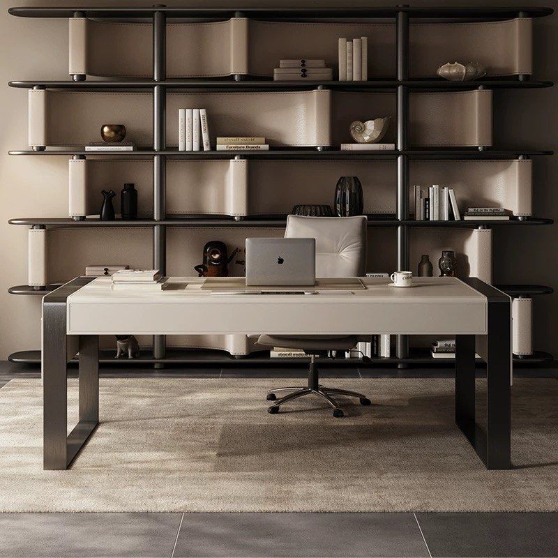 CLETUS Modern Saddle Leather Study Table