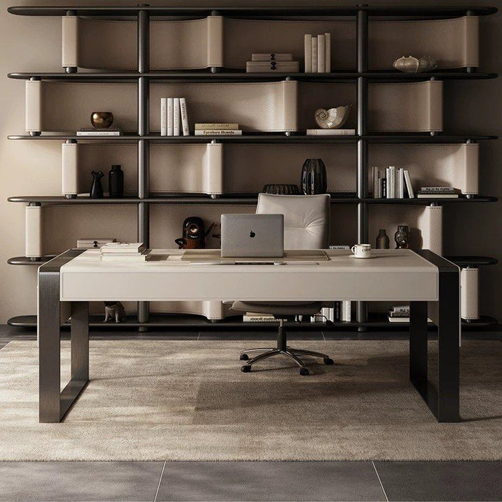 CLETUS Modern Saddle Leather Study Table