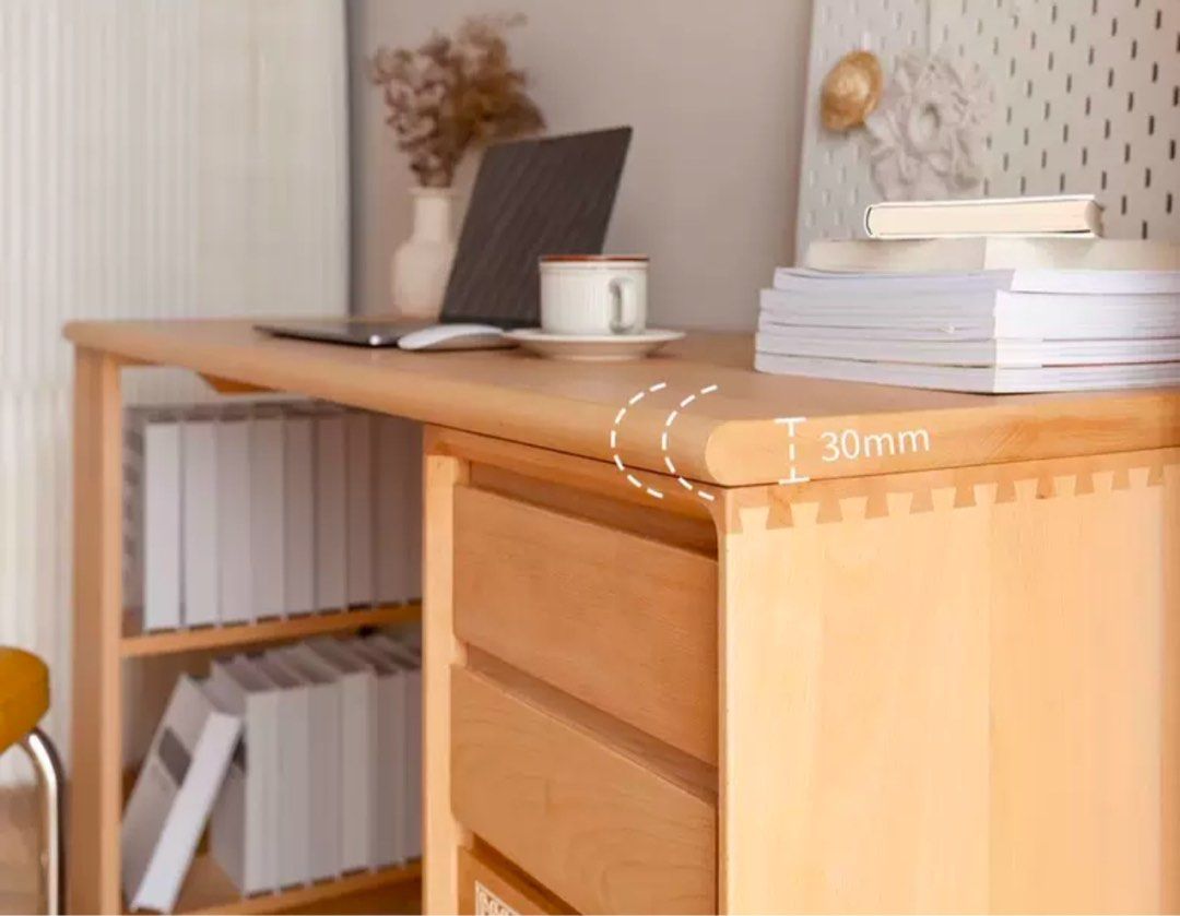 CICCI Scandinavian Solid Wood Study Table