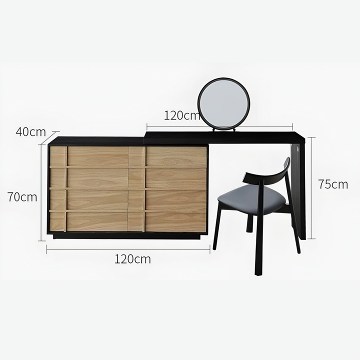 BRINZE Modern Solid Wood Vanity Set