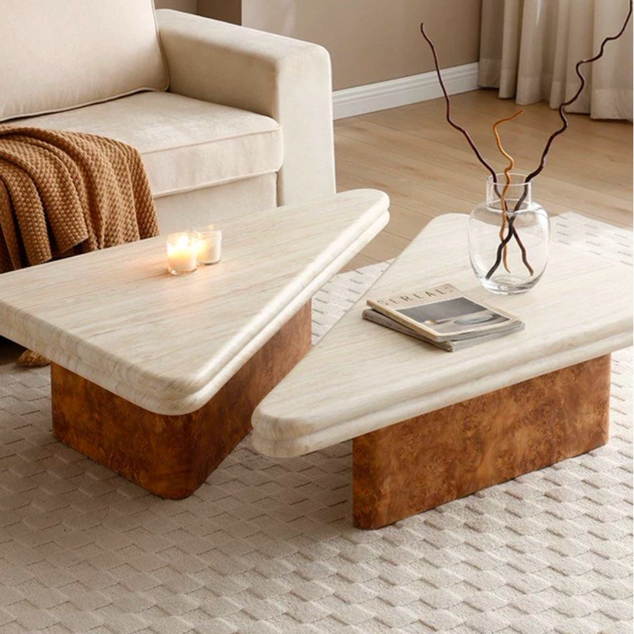 ADAM Modern Travertine Coffee Table
