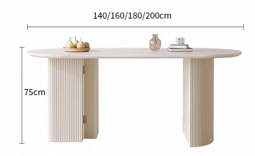 CALBERE Modern Extendable Travertine Dining Table