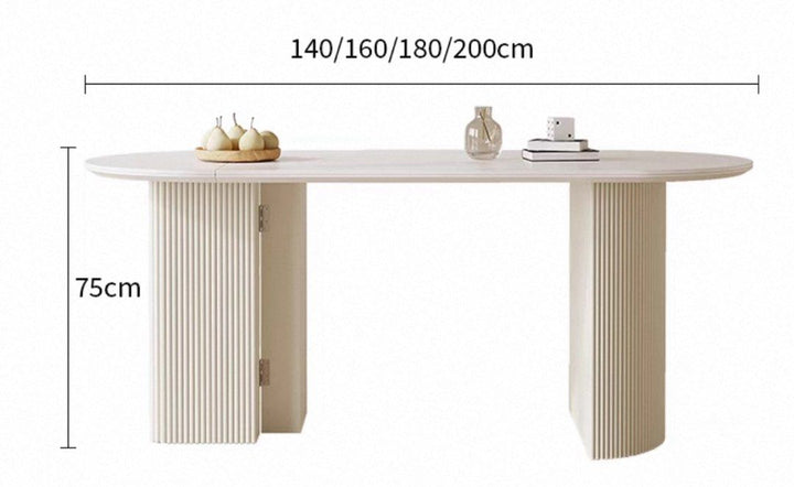 CALBERE Modern Extendable Travertine Dining Table