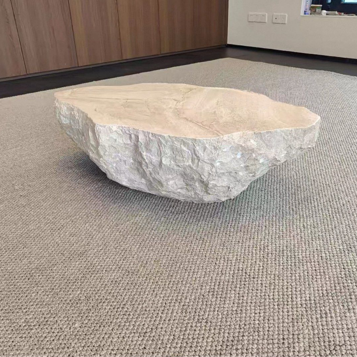 IOSEN Modern Travertine Coffee Table