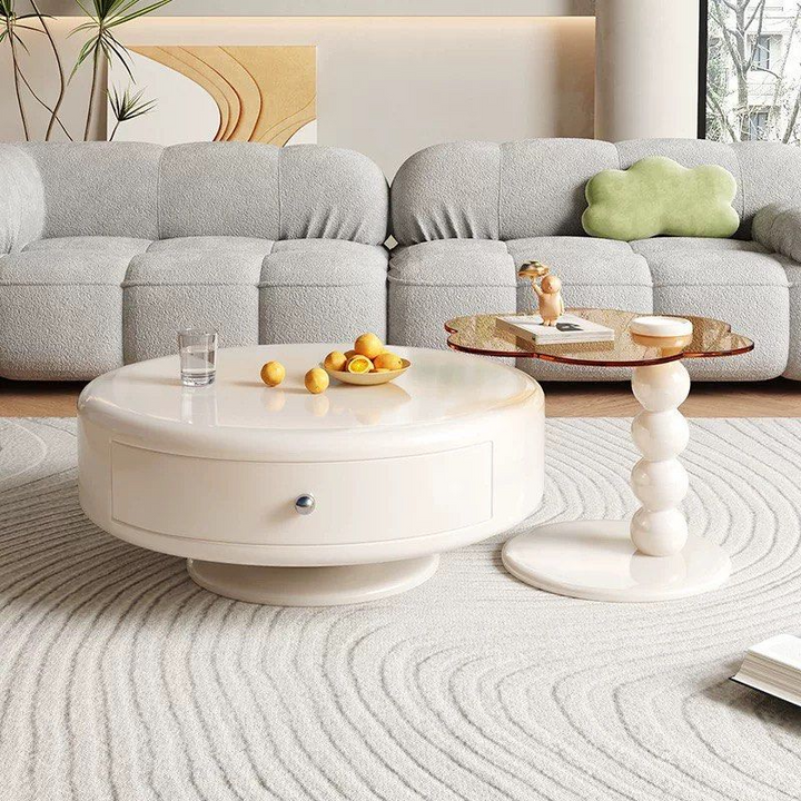 ERAEL Japandi Round Swivel Coffee Table