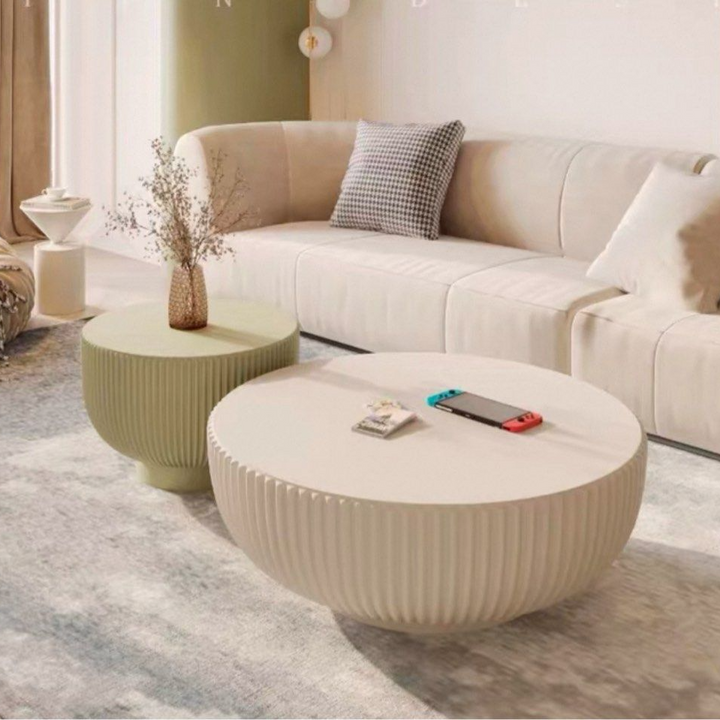 SHARLYN Modern Fluted Round Coffee Table