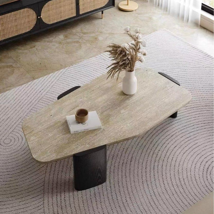 CYRUS Modern Travertine Coffee Table