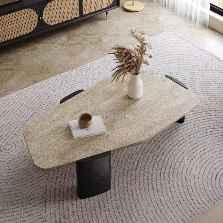 CYRUS Modern Travertine Coffee Table