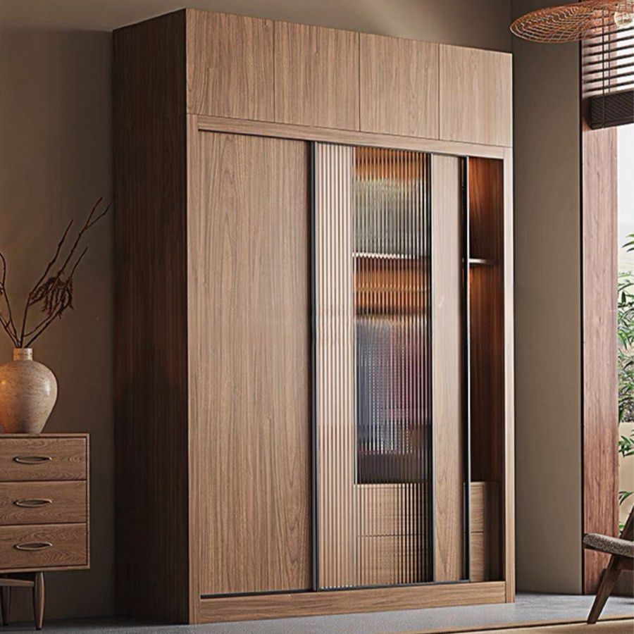 CALAGRE Modern Solid Wood Walnut Wardrobe