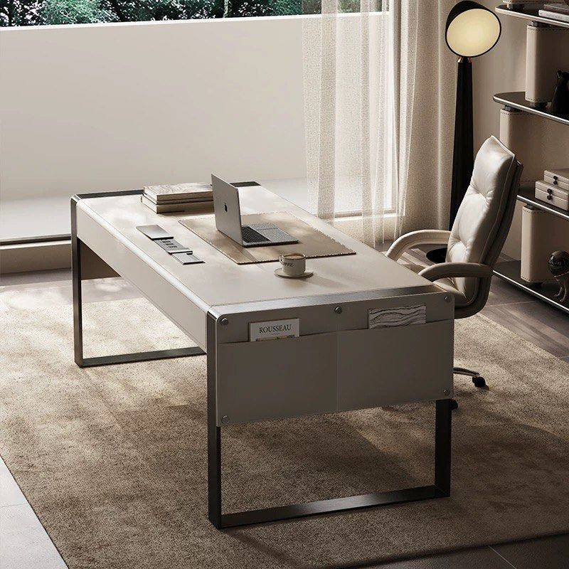 CLETUS Modern Saddle Leather Study Table