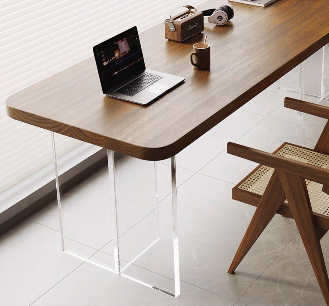 ATHANAS Modern Solid Wood With Acrylic Study Table