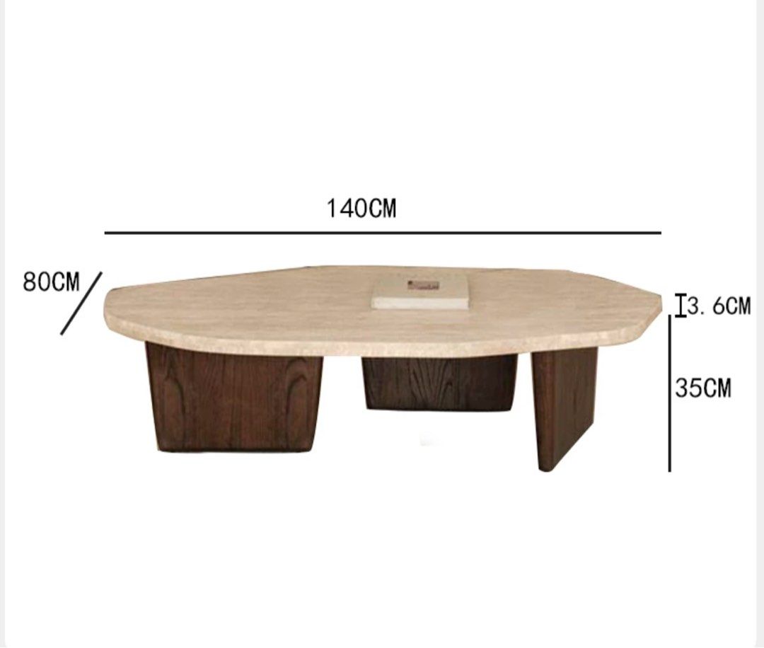 ZOLLAR Modern Travertine Coffee Table