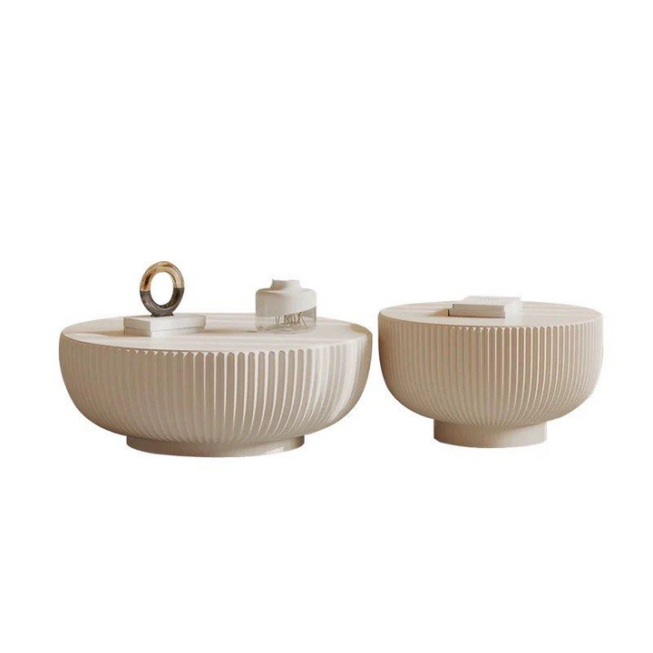 SHARLYN Modern Fluted Round Coffee Table