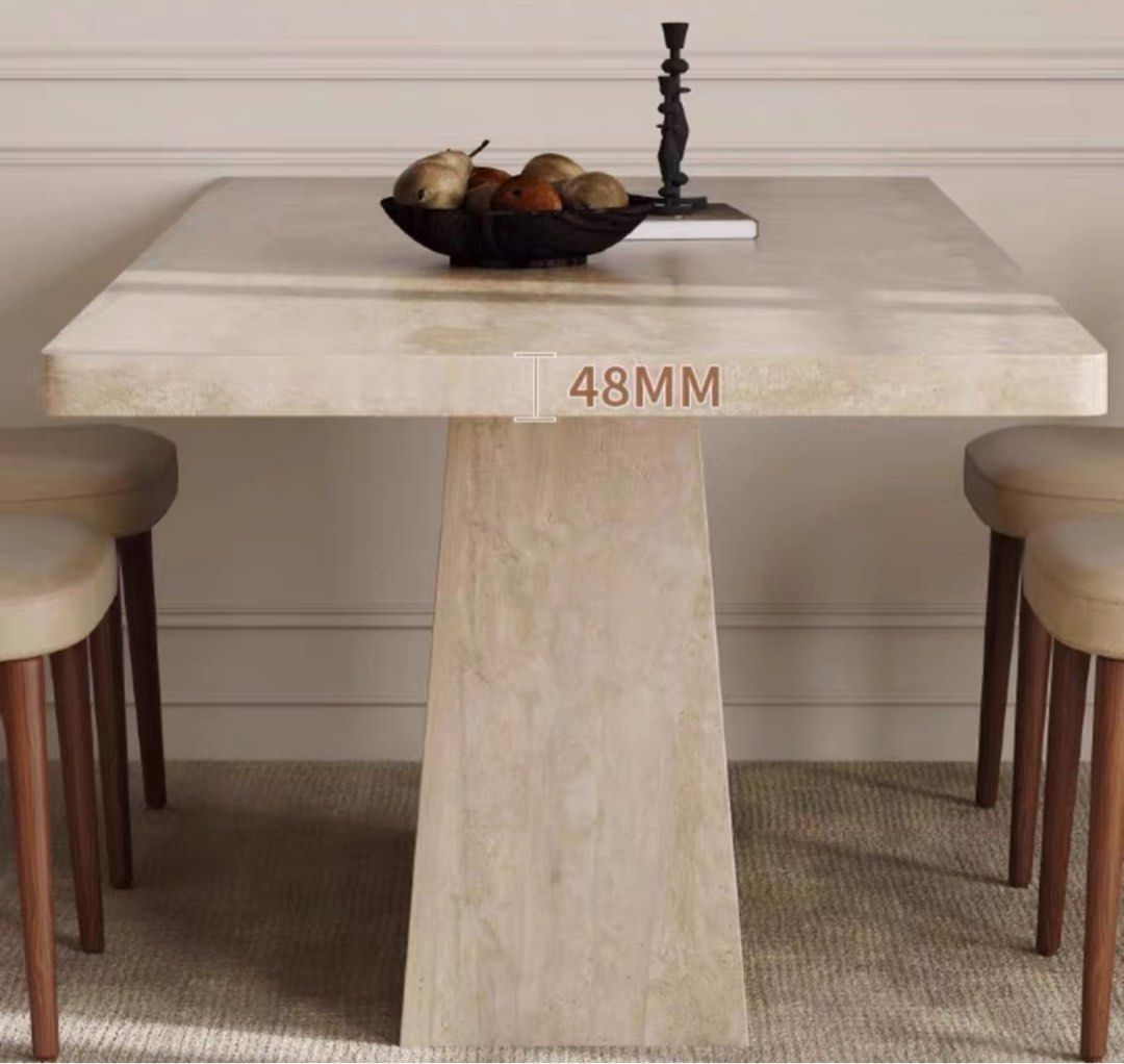 CALVERA Modern Travertine Dining Table