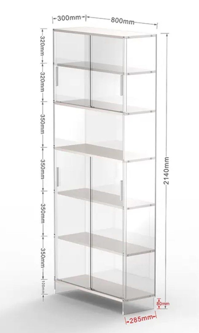 CALEB Modern Acrylic Bookcase