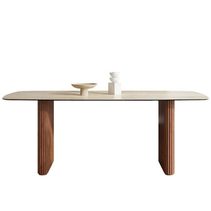CORJAE Modern Travertine Dining Table