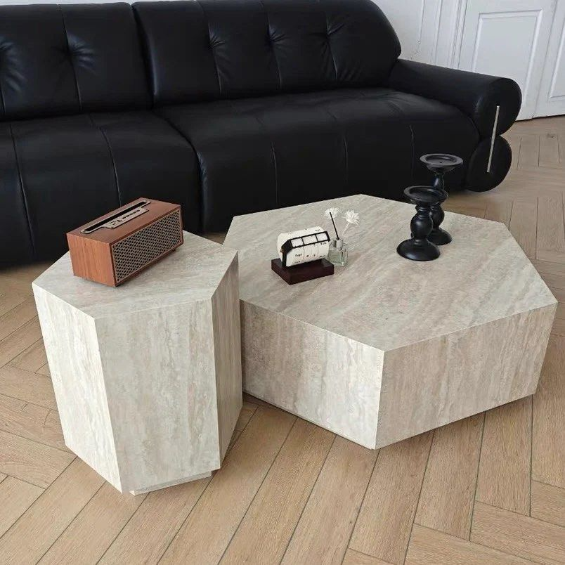 ORIE Modern Travertine Coffee Tables