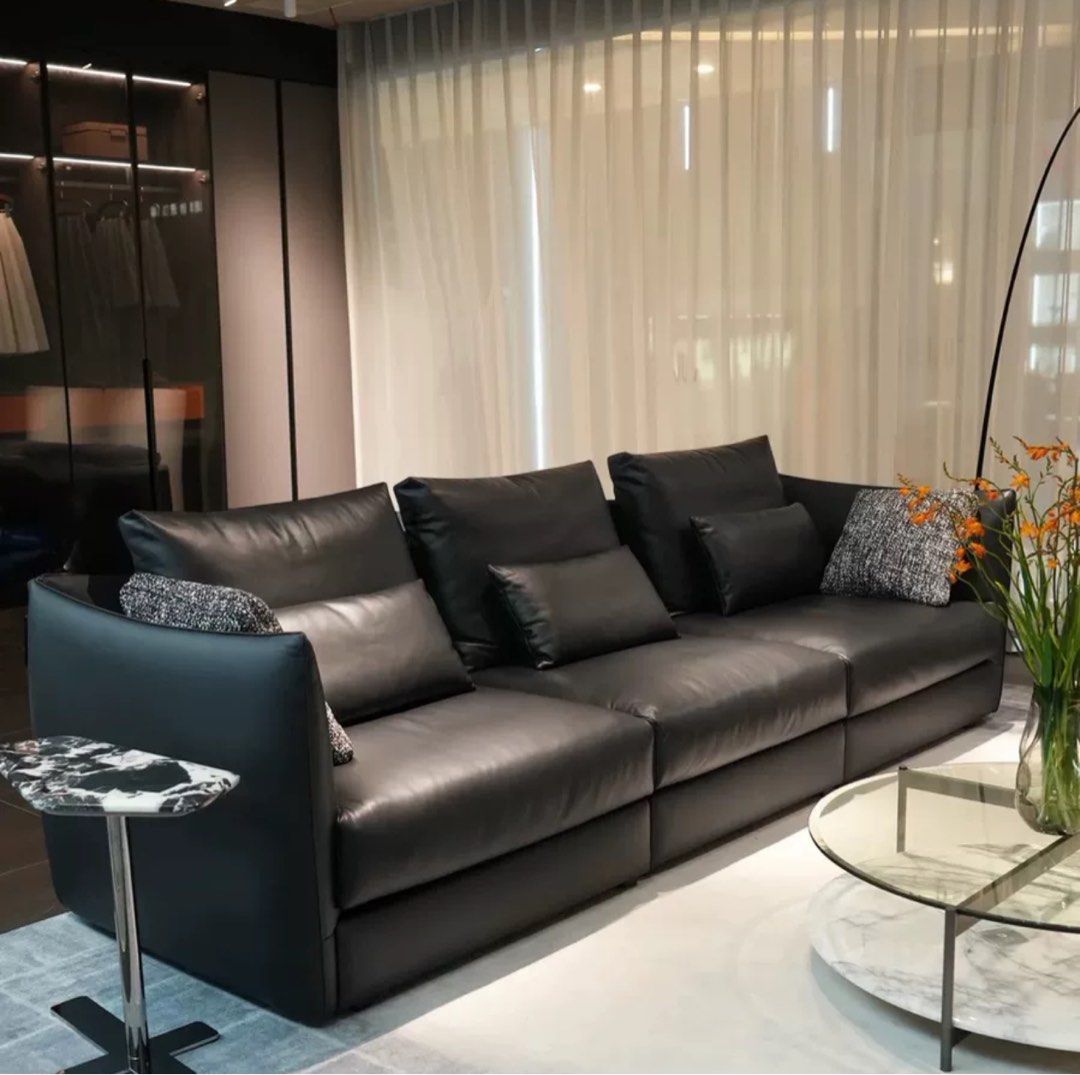 SHIZUNE Modern Genuine Leather Sofa