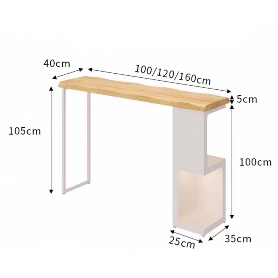 BUREJ Modern Solid Wood Bar Table