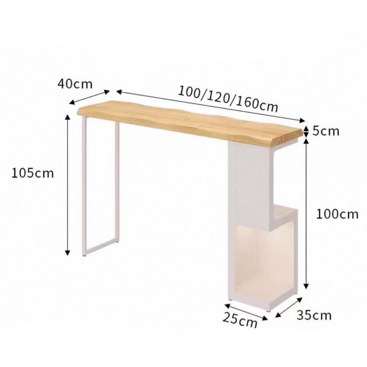 BUREJ Modern Solid Wood Bar Table