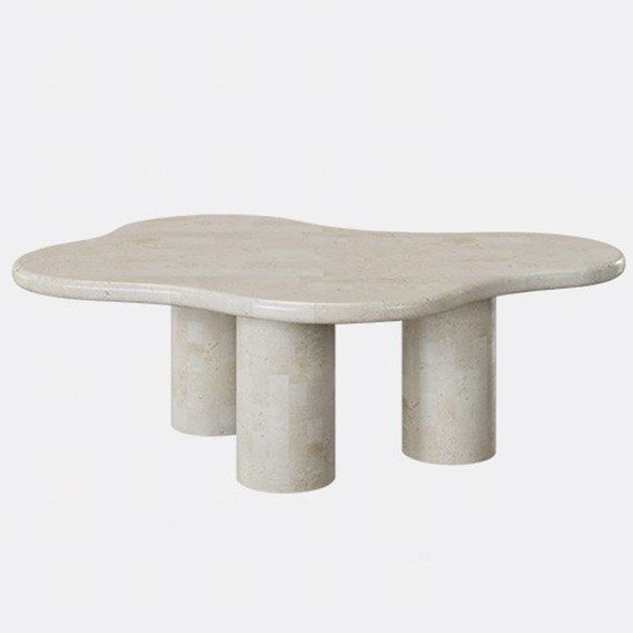 DENIS Modern Travertine Coffee Table