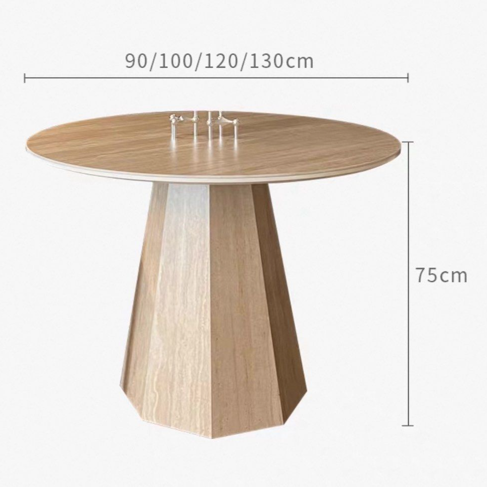 CORDIA Modern Travertine Dining Table