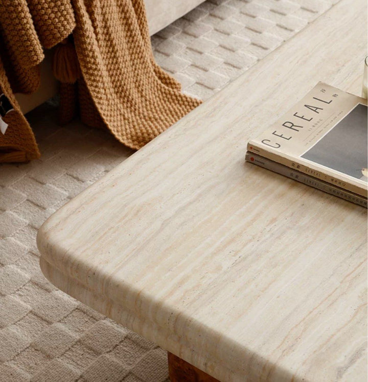 ADAM Modern Travertine Coffee Table