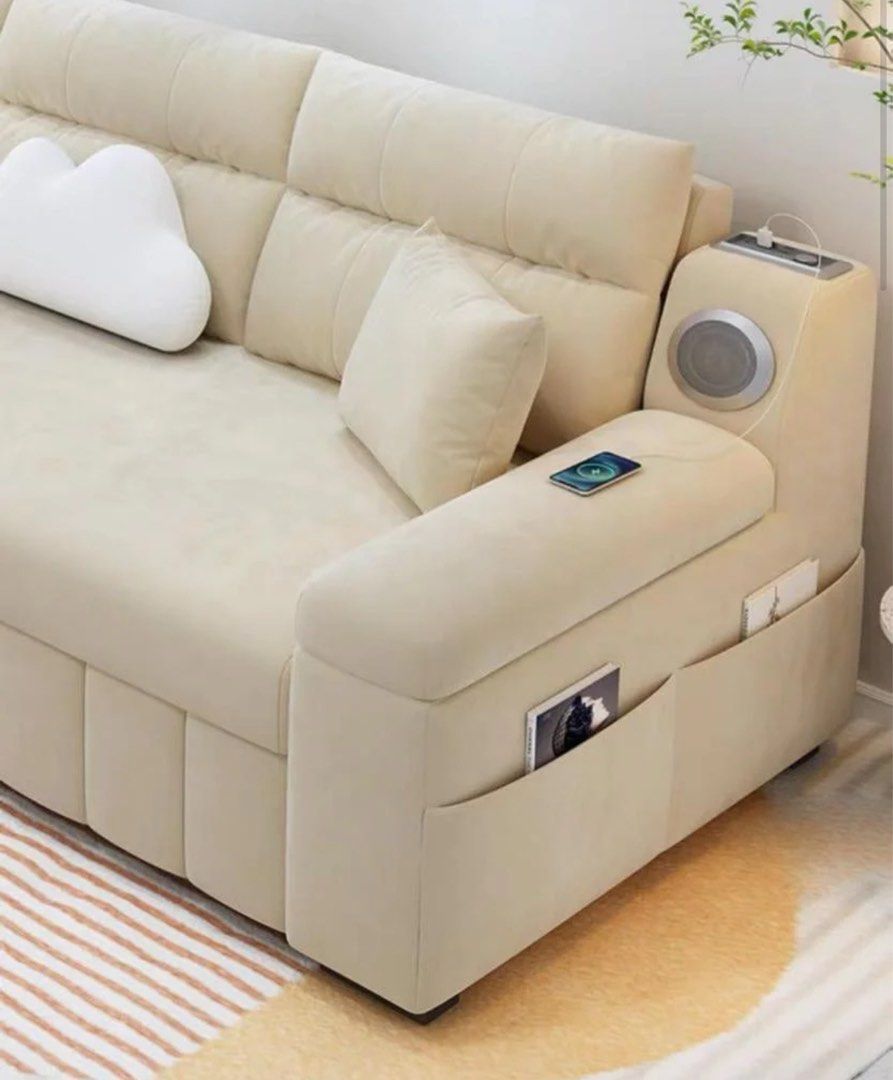 DAN Modern Velvet Storage Sofa Bed