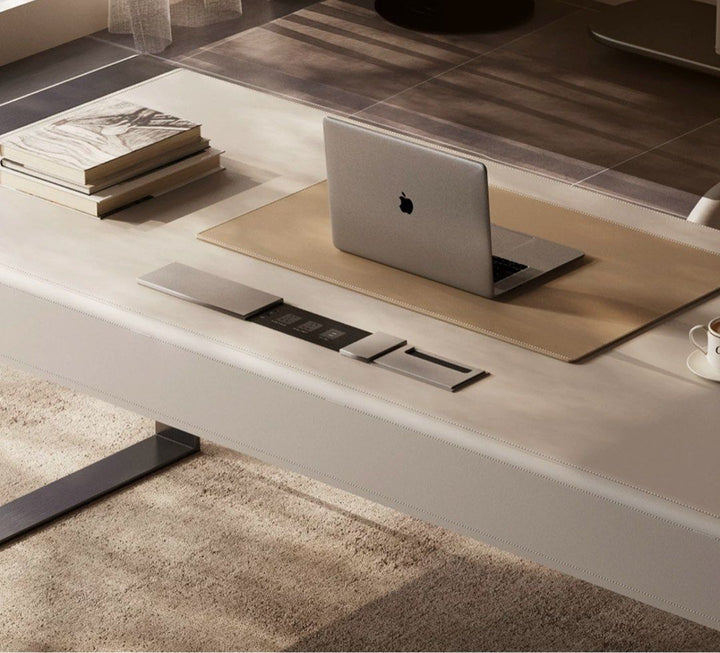 CLETUS Modern Saddle Leather Study Table